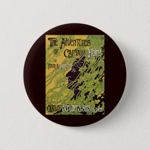 Badge Rond 5 Cm Livre Art Nouveau Vintage, Les Aventures du Capita