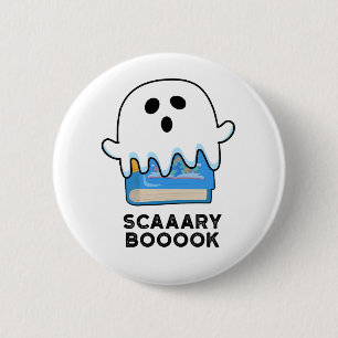 Badge Rond 5 Cm Livre d'exposition Funny Ghost Livre Pun
