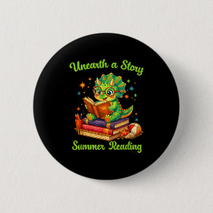 Badge Rond 5 Cm Livre drôle de dinosaure amoureux déterrer une his