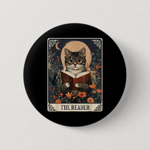 Badge Rond 5 Cm Livre floral du livre de lecture de la carte Tarot