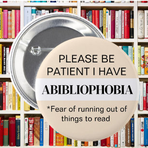 Badge Rond 5 Cm Livre fou Abibliophobia livre livre livre lecture