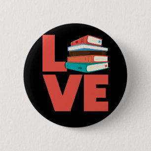 Badge Rond 5 Cm Livre Love Bookworm