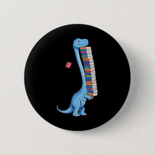 Badge Rond 5 Cm Livre Portant Dinosaure Lecture Dino