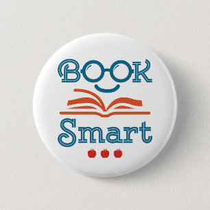 Badge Rond 5 Cm Livre Smart Funny Lecture Lover Bookworm