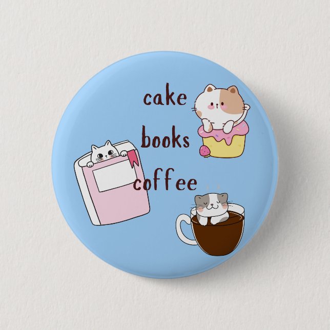 Badge Rond 5 Cm Livres de gâteau Café (Devant)