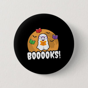 Badge Rond 5 Cm Livres Ghost Boo Lire Livres Bibliothèque Cadeau F