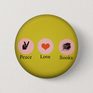 Badge Rond 5 Cm Livres =paix=amour