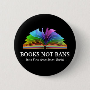 Badge Rond 5 Cm Livres Pas Interdits, LGBTQ+ Épinglette