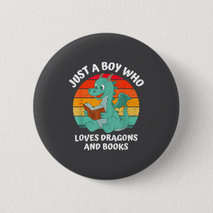 Badge Rond 5 Cm Livres pour enfants Garçon aime les dragons