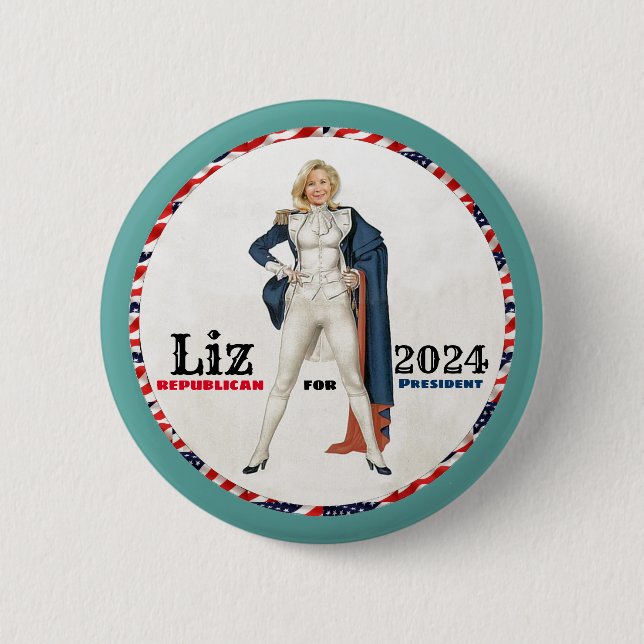 Badge Rond 5 Cm Liz Cheney 2024 (Devant)