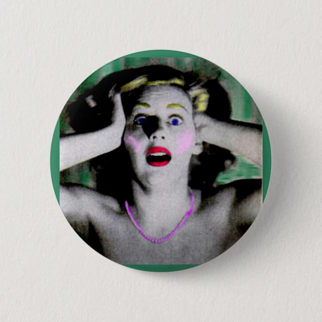 Badge Rond 5 Cm Liz est horrifiée et terrifiée (Devant)
