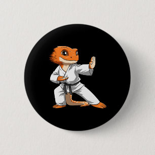 Badge Rond 5 Cm Lizard Karate Les Propriétaires De Dragon Porté Dr