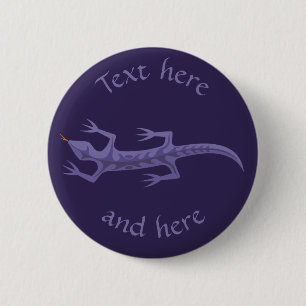 Badge Rond 5 Cm Lizard Mauve