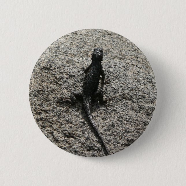 Badge Rond 5 Cm Lizard noir (Devant)