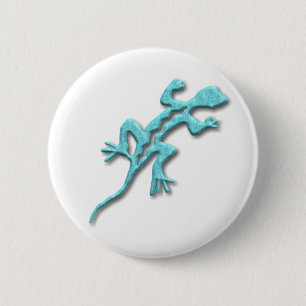 Badge Rond 5 Cm Lizard-turquoise