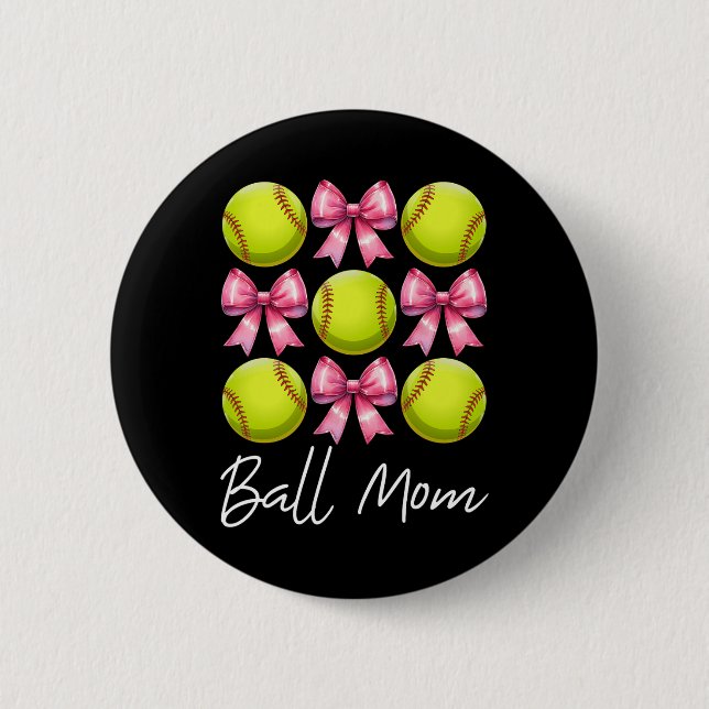 Badge Rond 5 Cm Ll Mom Softll Mom Mama Mother's Day Pink Coquette  (Devant)