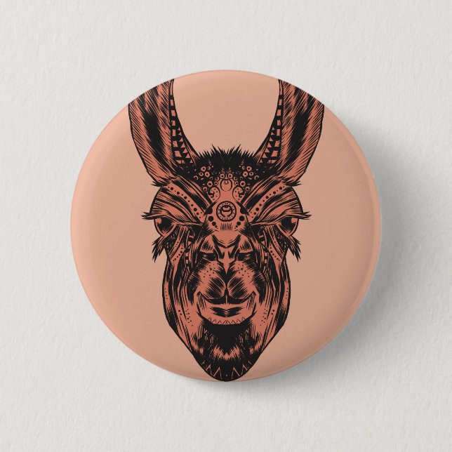 Badge Rond 5 Cm Llama (Devant)