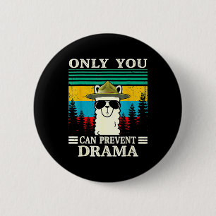 Badge Rond 5 Cm Llama Camping Vous Pouvez Empêcher Drama Vintage C