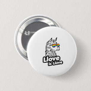 Badge Rond 5 Cm Llama : Llove est Llove