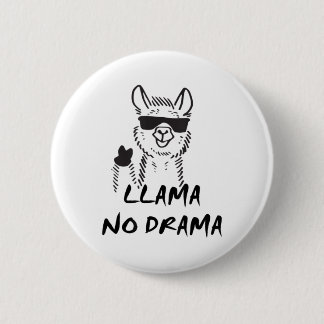 Badge Rond 5 Cm Llama No Drama - Drôle &quot ; Aucun problème&quot