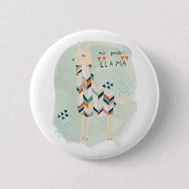 Badge Rond 5 Cm Llama Squad - Pas de Prob-llama (Devant)