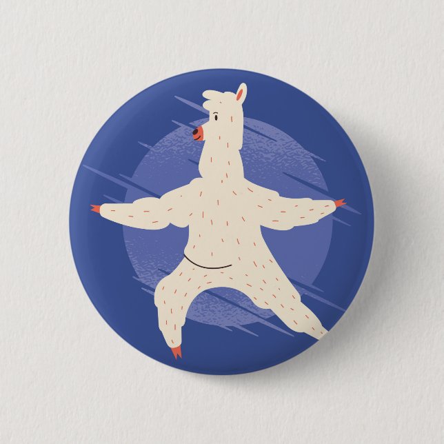 Badge Rond 5 Cm Llama Yoga (Devant)