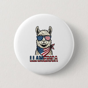 Badge Rond 5 Cm Llamerica Lama Patriotique Design Vectoriel Vintag