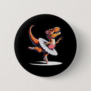 Badge Rond 5 Cm Llerina T-rex dansant 
