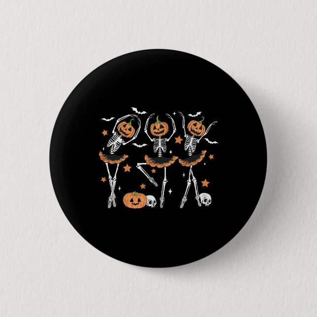 Badge Rond 5 Cm Llet Citrouille Squelette effrayant Halloween Homm (Devant)