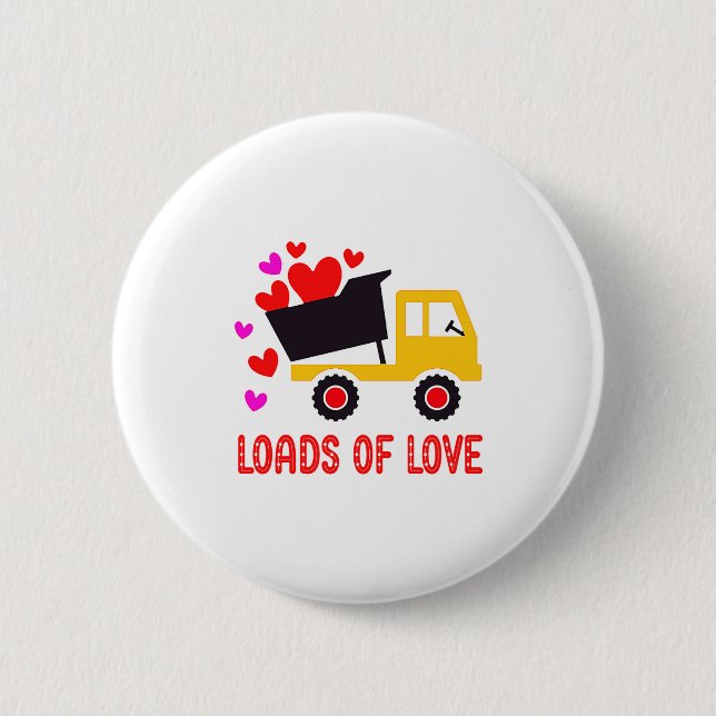 Badge Rond 5 Cm Loads Of Love Toddler Truck Valentines Day For K  (Devant)