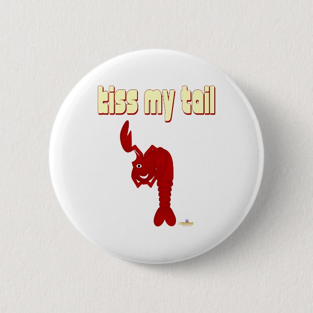 Badge Rond 5 Cm Lobster rouge baiser ma queue (Devant)