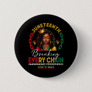 Badge Rond 5 Cm Loc'd Cheveux Femme noire casser chaque chaîne Jun