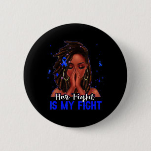 Badge Rond 5 Cm Loc'd Hair Black Woman Son combat est mon combat D