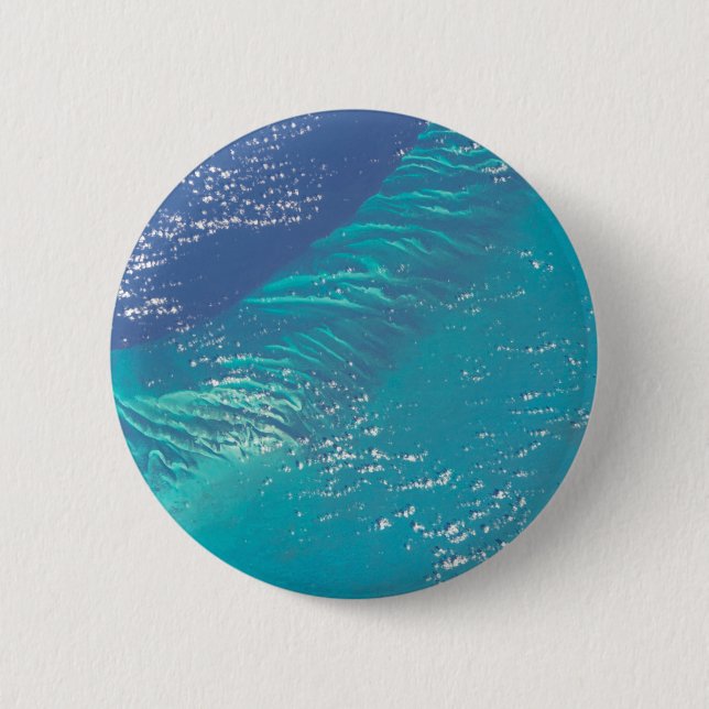 Badge Rond 5 Cm L'Océan Atlantique Au Bord Des Bahamas (Devant)