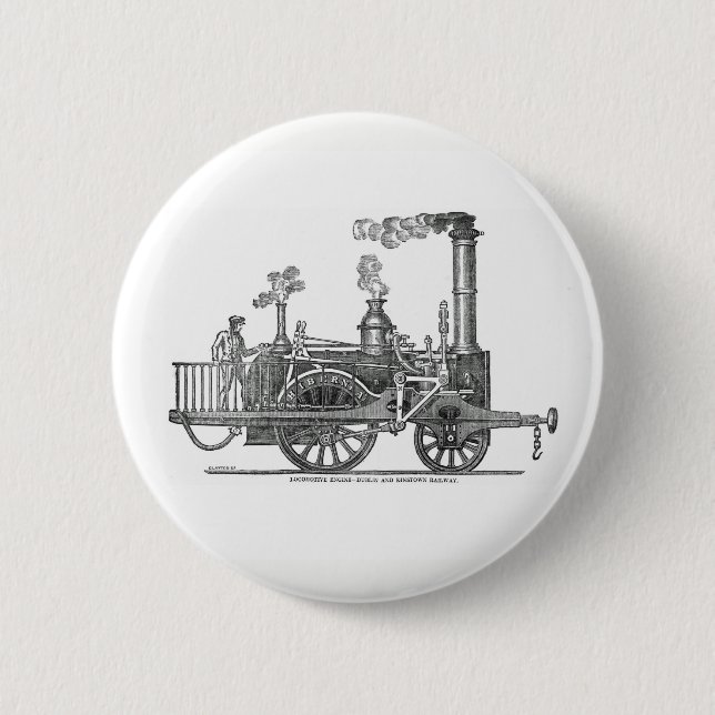 Badge Rond 5 Cm Locomotive à vapeur précoce (Devant)