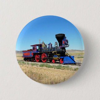 Badge Rond 5 Cm Locomotive Steam Engine Train Photo