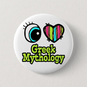 Badge Rond 5 Cm L'œil brillant du cœur J'aime la mythologie grecqu