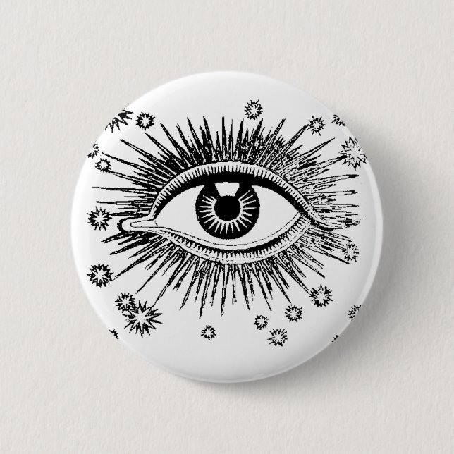 Badge Rond 5 Cm L'oeil mystique voit tous (Devant)