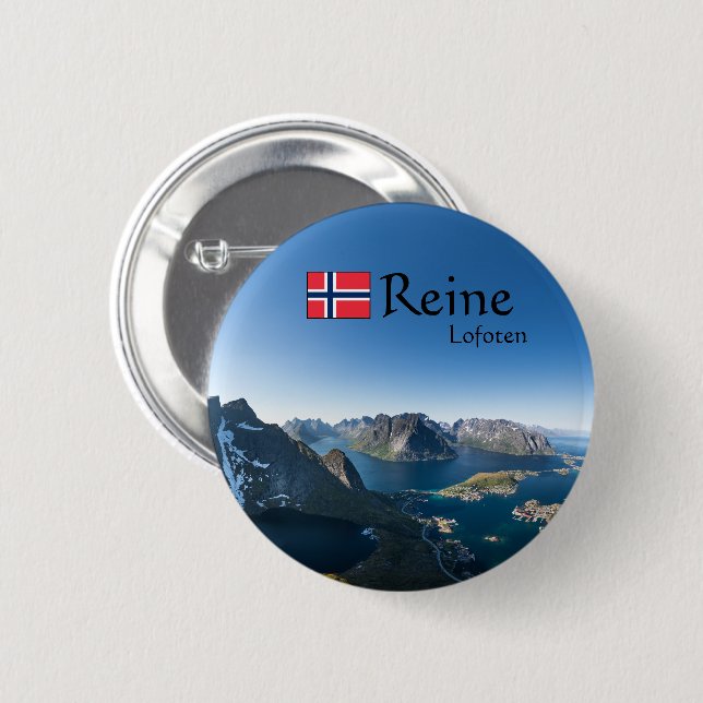 Badge Rond 5 Cm Lofoten Norvège (Devant & derrière)