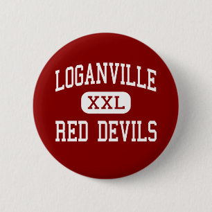 Badge Rond 5 Cm Loganville - diables rouges - haut - Loganville