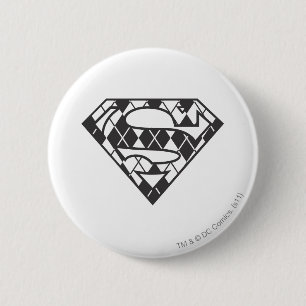 Badge Rond 5 Cm Logo à motifs de losanges noir de Supergirl