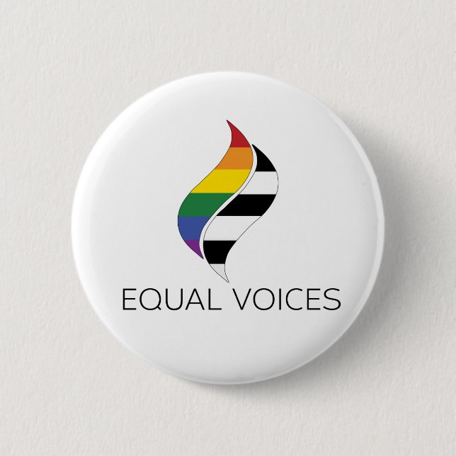 Badge Rond 5 Cm Logo Ally Flag Equal Voices (Devant)