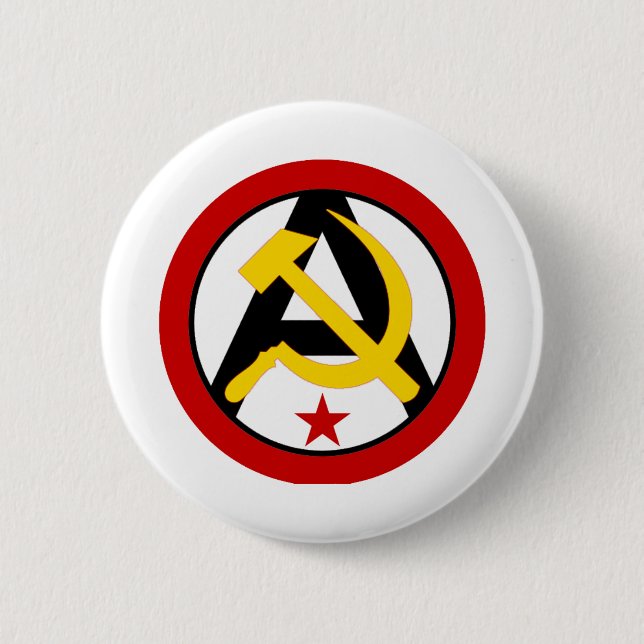Badge Rond 5 Cm logo Anarcho-communiste (Devant)