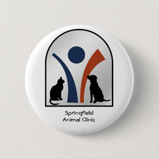 Badge Rond 5 Cm Logo animal vétérinaire avec le chat et le chien