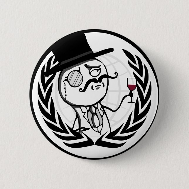 Badge Rond 5 Cm Logo anonyme de LulzSec (Devant)
