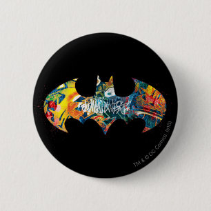 Badge Rond 5 Cm Logo Batman Graffiti Neon 80's