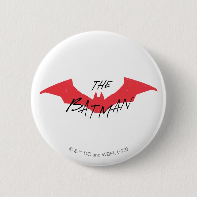 Badge Rond 5 Cm Logo Batman manuscrit de chaume (Devant)