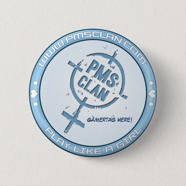 Badge Rond 5 Cm Logo bleu 2 de bouton de PMS (Devant)