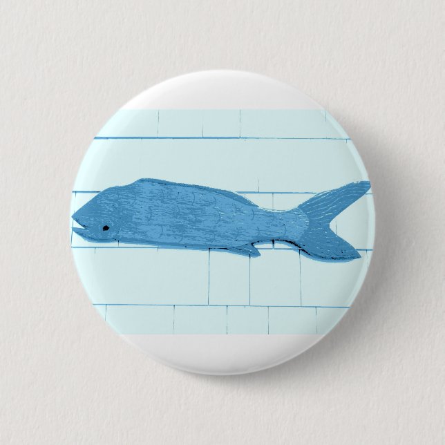 Badge Rond 5 Cm logo bleu de poissons (Devant)