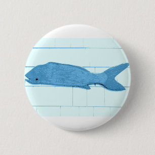 Badge Rond 5 Cm logo bleu de poissons